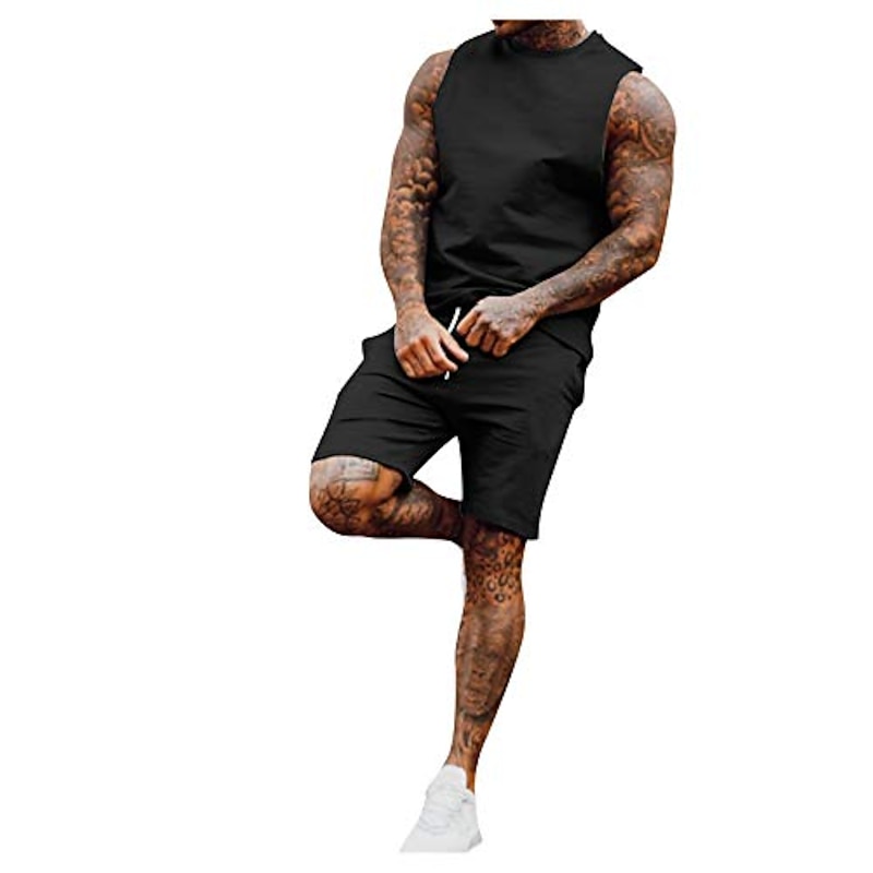 Men's T-shirt Suits Tracksuit Tennis Shirt Shorts and T Shirt Set Short Sleeve Sports Designer Casual 2 Piece Black White Army Green Top Tee for Men