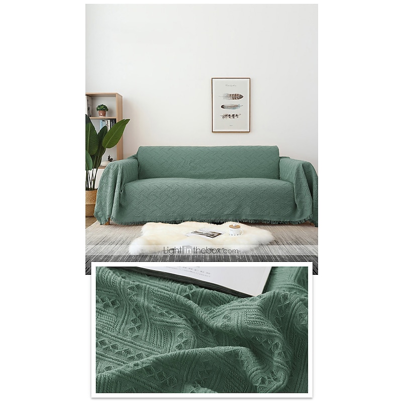 Sofa Cover Sofa Blanket Solid Color Couch Cover Couch Protector Sofa Throw Cover Washable for Armchair/Loveseat/3 Seater/4 Seater/L Shape SofaClassic Embossed Polyester / Cotton Blend Slipcovers3