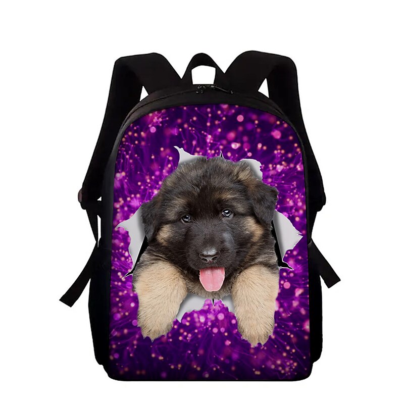 Cute Dog in Galaxy Backpack for Kids – 3D Animal Print School Bag with Cosmic Stars for Boys and Girls