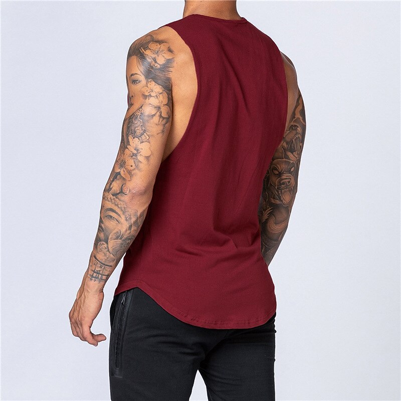 Men's Running Tank Top Workout Tank Sleeveless Tee Tshirt Athletic Letter Cotton Quick Dry Soft Moisture Wicking Breathable Gym Workout Active Training Jogging Sportswear Activewear Black White Army2