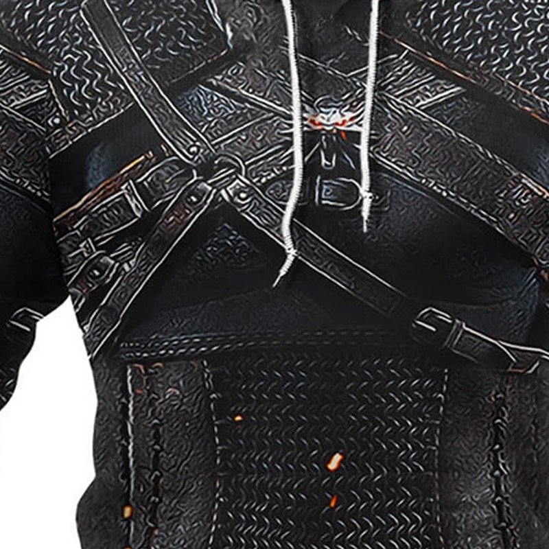 Men's Graphic Tribal Armor Viking Hoodie Hoodies Sweatshirt Sportswear Ethnic Long Sleeve Hooded Casual Daily Holiday Black Lace up Spring &  Fall Designer3