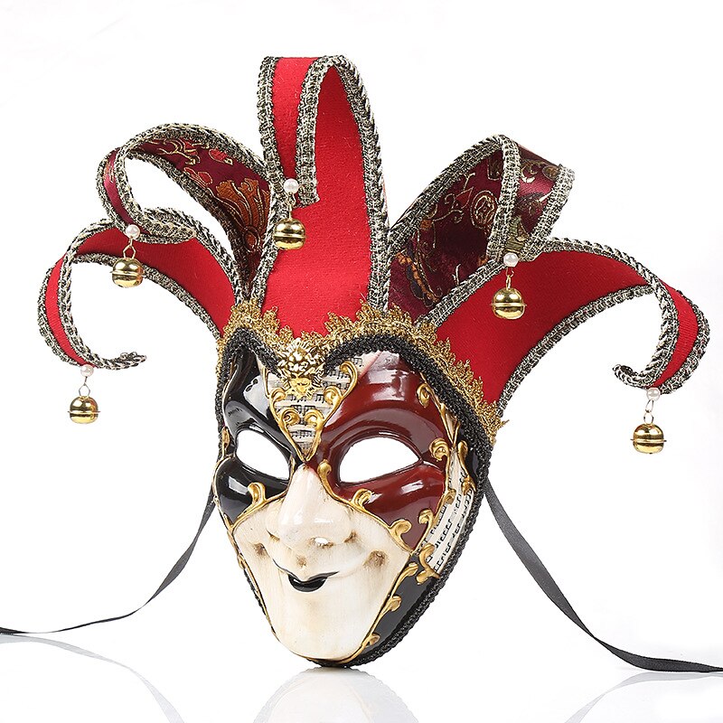 Harlequin Halloween Venetian Mask Volto Larva Carnival Mask Full Face Adults' Men's Carnival Mardi Gras Party Masquerade Carnival of Venice Easy Halloween Costumes Dress Up4