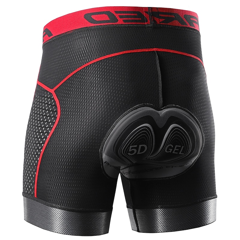 Arsuxeo Men's Cycling Padded Shorts Cycling Underwear Bike Padded Shorts 5D padded Chamois Bottoms Breathable Sweat wicking Sports Solid Color Black Red Gray Bike Wear4