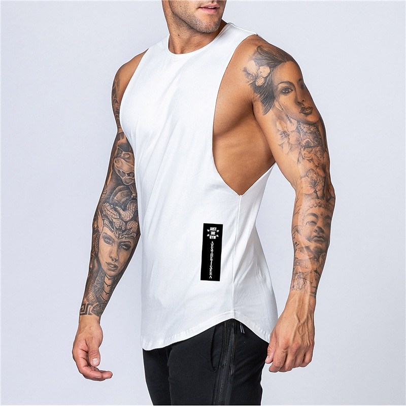 Men's Running Tank Top Workout Tank Sleeveless Tee Tshirt Athletic Letter Cotton Quick Dry Soft Moisture Wicking Breathable Gym Workout Active Training Jogging Sportswear Activewear Black White Army3