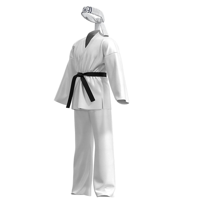 Cobra Kai Karate Kid Outfits Masquerade Men's Women's Boys Movie Cosplay Sports Cosplay White Top Pants Waist Belt Carnival Children's Day Masquerade Polyester World Book Day Costumes4