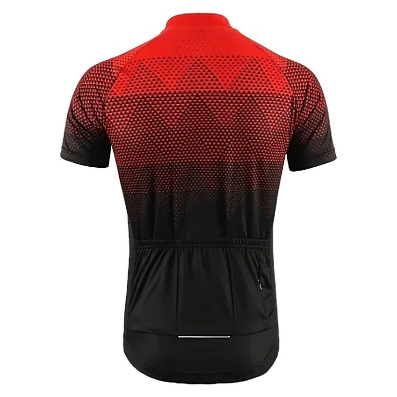 BERGRISAR Men's Short Sleeve Cycling Jersey with 3 Rear Pockets Summer Polyester Black Red Green Gradient Bike Jersey Top Mountain Bike MTB Road Bike Cycling Quick Dry Breathable Reflective Strips2