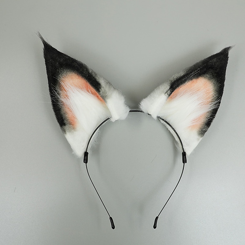 Hand-made Cosplay Props Beast Ears Headdress Beast Tail Accessories Walnut Fox Ears Headband Foxtail Suit3