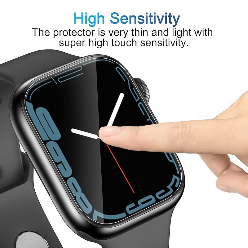 [6 Pack] Watch Screen Protector Compatible with Apple Watch Series 8 7 41mm 45mm Series 6 5 4 SE 40mm 44mm Series 3 2 1 38mm 42mm Privacy Screen Protectors High Definition TPU Watch Accessories2