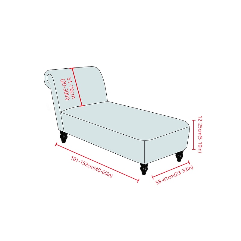 Stretch Velvet Armless Chair Cover Chaise Lounge Cover Chair Slipcover Elastic Black for Bedroom Living Room Soft Durable Washable2