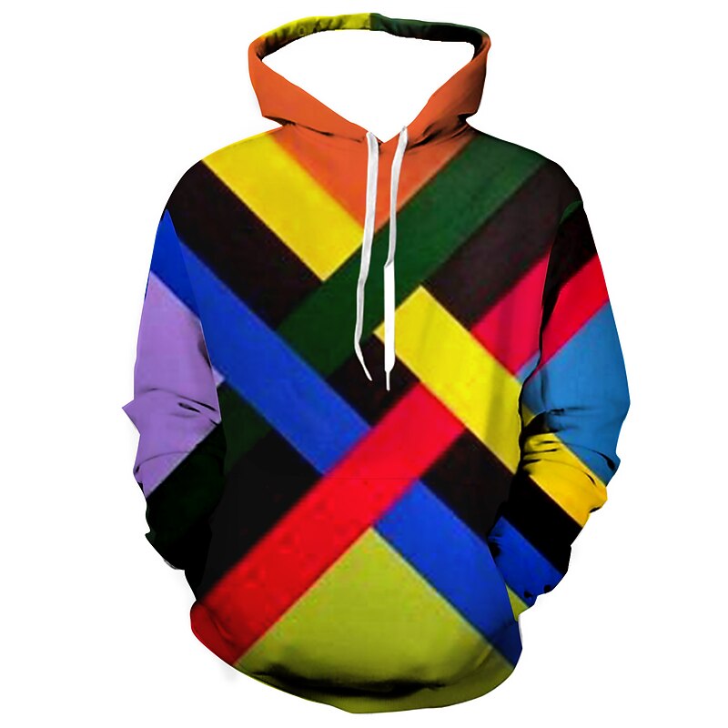 Men's Color Block Graphic Prints Hoodie Hoodies Sweatshirt Designer Casual Long Sleeve Hooded Daily Sports Yellow Red Print Spring &  Fall Designer4