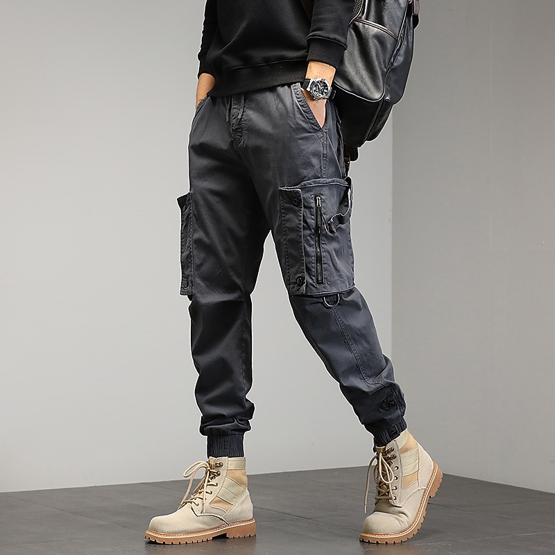 Men's Harem Hip Hop Techwear Streetwear Tactical Joggers Cargo Pants Casual Functional Overalls Jeans Trousers Green4