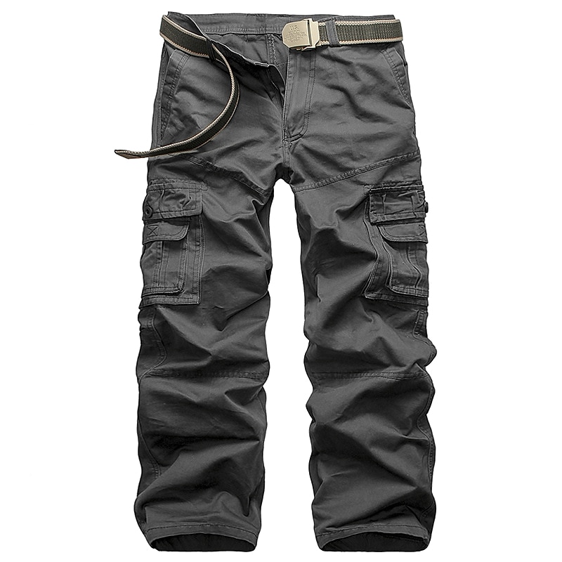 Men's Cargo Pants Cargo Trousers Trousers Tactical Work Pants Classic Multi Pocket Plain Outdoor Full Length Daily Cotton Basic Tactical Slim Black White4