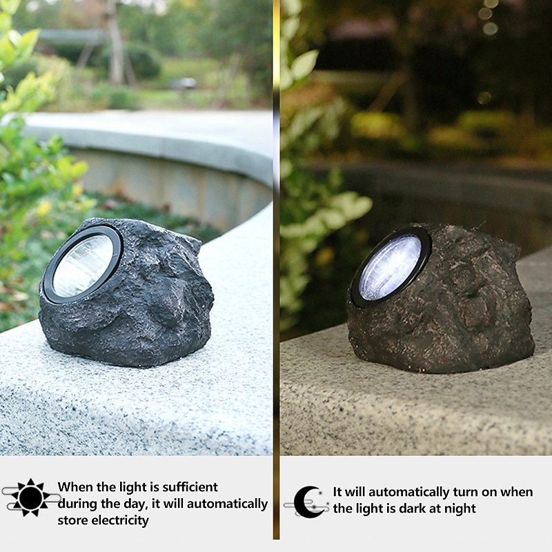 Outdoor Solar Pathway Spot Lights Rock Garden Light Waterproof for Walkway Yard Garland Lighting4