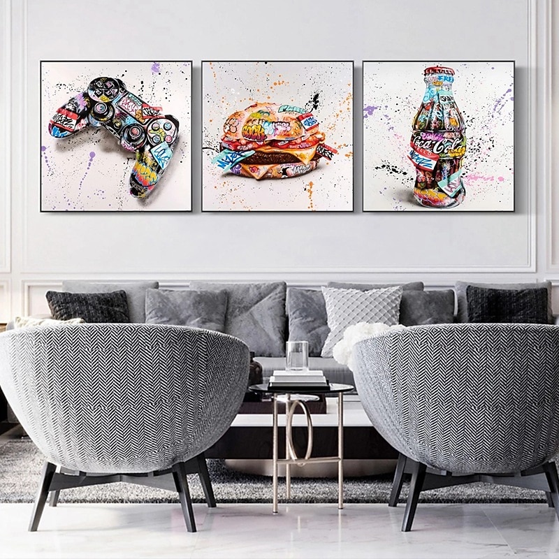 1 Panel Cola Burger Prints Posters Creative Graffiti Street Wall Art Wall Hanging Gift Home Decoration Rolled Canvas No Frame Unframed Unstretched3