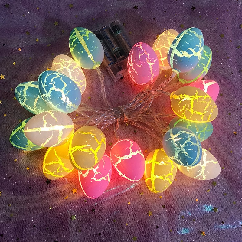 3M 20LEDs Easter Cracked Egg Rabbit Small Chick Shaped LED String Lights Home Fairy Lights for Easter Garden Party Festive Decoration4