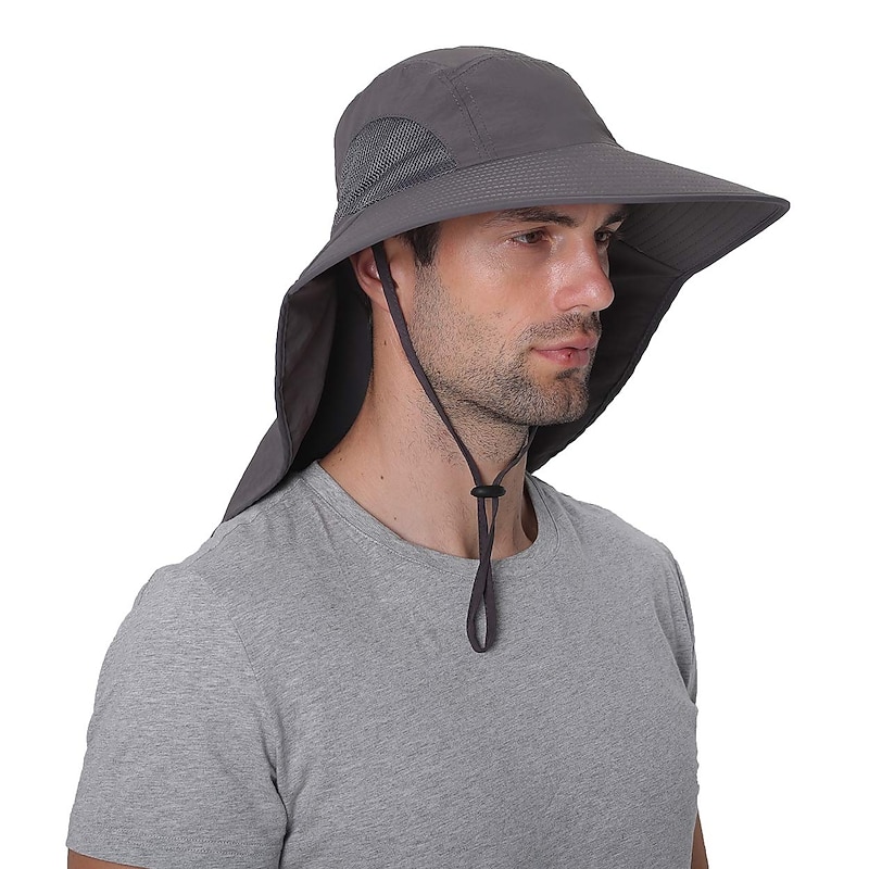 Sun Hat Bucket Hat Fishing Hat Hat with Neck Flap Cover Packable Waterproof Summer Wide Brim Men's Fishing Activity2