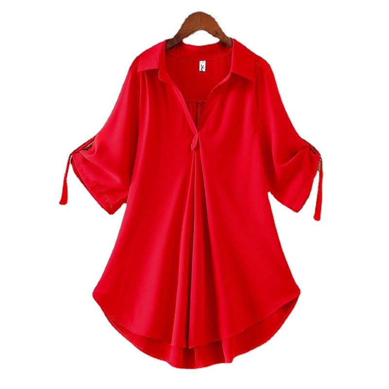 Women's Shirt Blouse Streetwear Casual Solid Color Half Sleeve Regular Tops Shirt Collar Work Daily Weekend Black White Yellow Red Spring Fall4