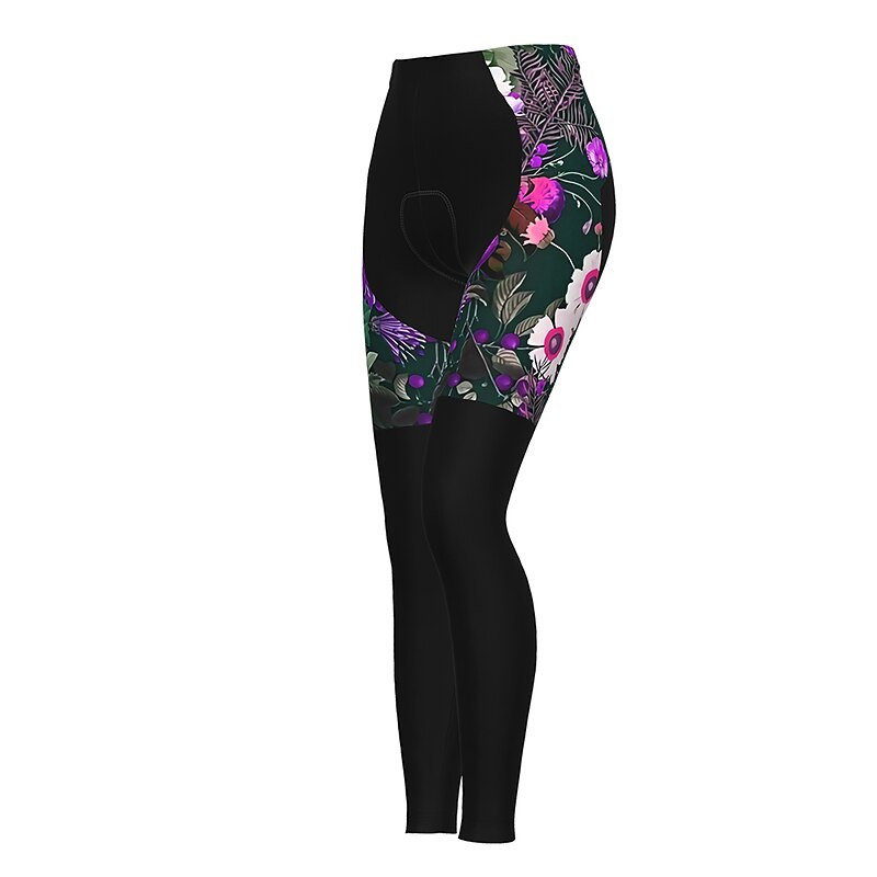 Women's Graphic Patterned Floral Botanical Ugly Christmas Cycling Tights Bike Pants Tights Mountain Bike MTB Road Bike Cycling Sports Thermal Warm 3D Pad Quick Dry Reflective Strips Black Red 14