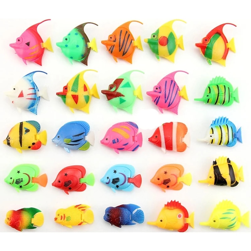 10pcs/50pcs Plastic Small Fake Tropical Fish for Aquarium Simulated Vivid Landscape Decoration Floating Artificial Fish Tropical Fish2