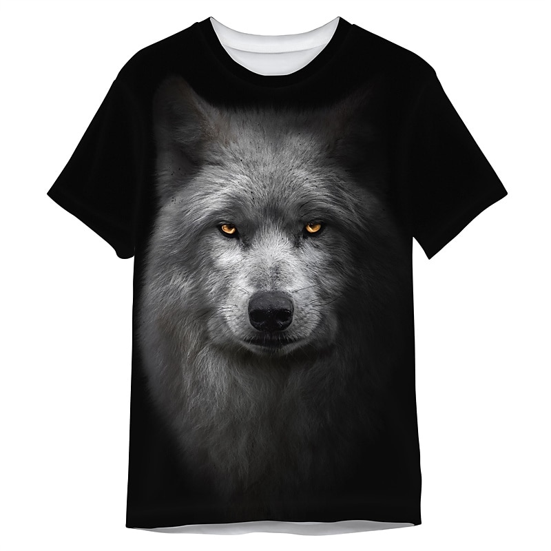 Men's Graphic Wolf T Shirt Short Sleeve T shirt 3D Print Crew Neck Shirt Designer Classic Casual Daily Sports Weekend Black Gray Summer Clothing Apparel S M L XL XXL 3XL 4XL2