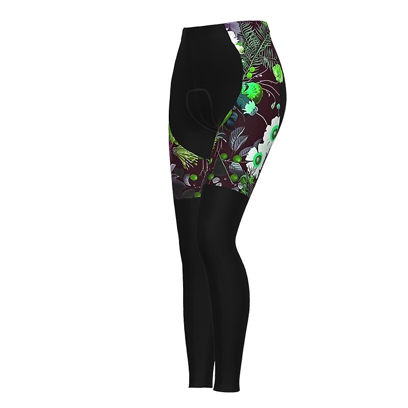 Women's Graphic Patterned Floral Botanical Ugly Christmas Cycling Tights Bike Pants Tights Mountain Bike MTB Road Bike Cycling Sports Thermal Warm 3D Pad Quick Dry Reflective Strips Black Red 13