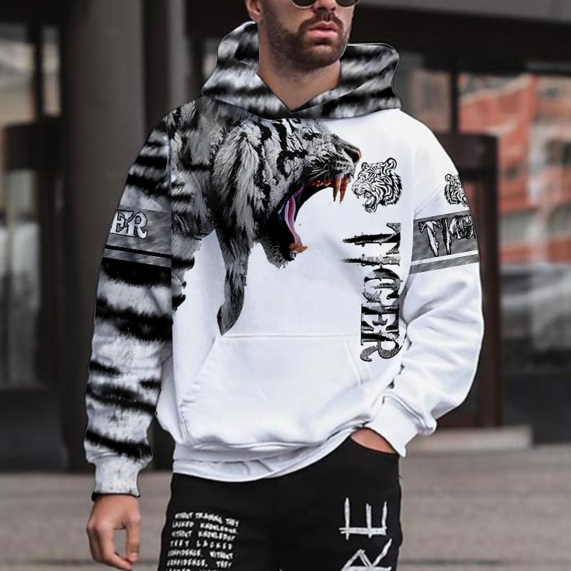 Men's Graphic Animal Color Block Hoodie Hoodies Sweatshirt Streetwear Designer Long Sleeve Hooded Sports & Outdoor Daily Pink Red Print Spring &  Fall Designer4