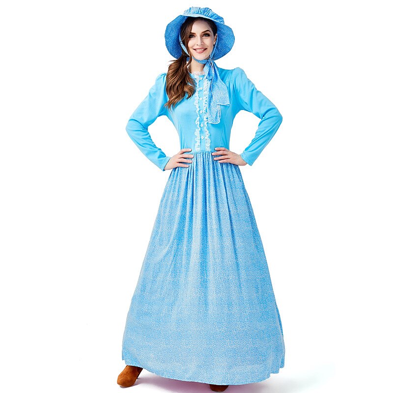 Retro Vintage Medieval 19th Century Outfits Prairie Dress Pioneer Girl Fancy Dress Women's Carnival Masquerade Event / Party Festival Adults Dress Apron Hat3