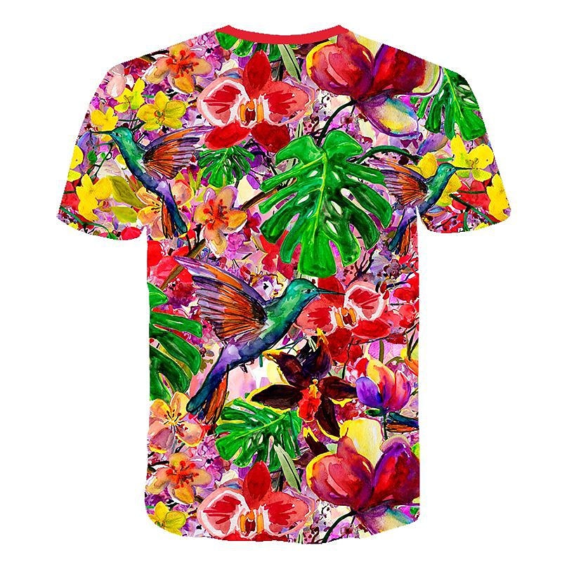 Men's Butterfly Bird Leaves T Shirt Short Sleeve T shirt Crew Neck Shirt Tropical Casual Beach Outdoor Daily Sports Green / Black Blue-Green Sea Blue Spring & Summer Clothing Apparel S M L XL 2XL 3XL2