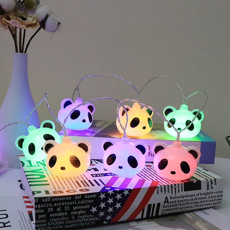 LED Panda Fairy String Lights 1.5m/4.92FT 10leds Battery or USB Powered Christmas Room Bedroom Holiday Decoration Cartoon Panda Lantern3