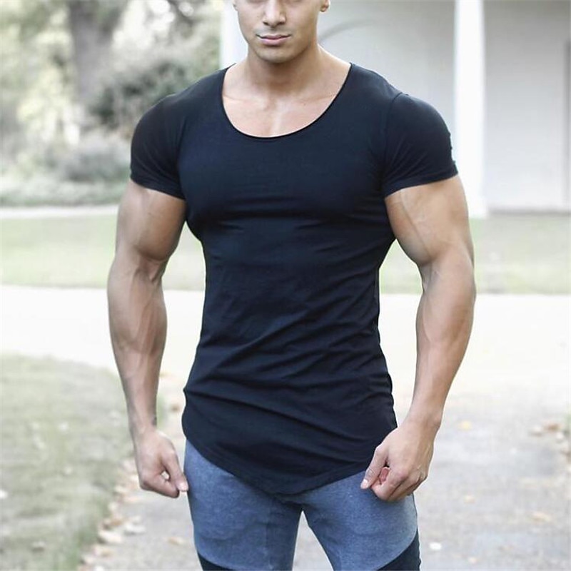 Men's T Shirt Short Sleeve Crew Neck Summer Plain Sports Fashion Lightweight Vacation Casual Holiday Black White Top Tee for Men