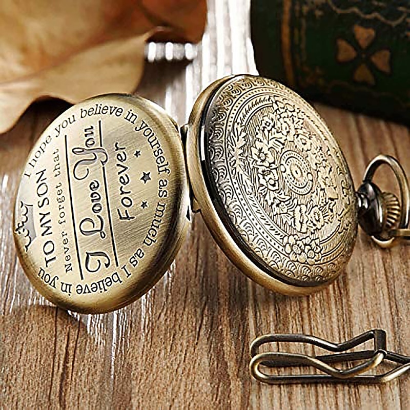 Pocket Watch for Men Analog Quartz Tonneau Vintage Magnetic Metal Design Quartz Pocket Watches Necklace Fob Watches Chain Pendant Watch Unisex Gift2