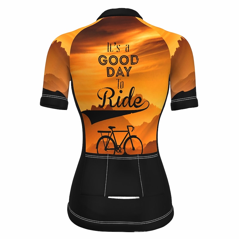 Women's Cycling Jersey Graphic Letter & Number Funny Short Sleeve Bike Jersey Top with 3 Rear Pockets Mountain Bike MTB Road Bike Cycling Quick Dry Reflective Strips Back Pocket Moisture Wicking4