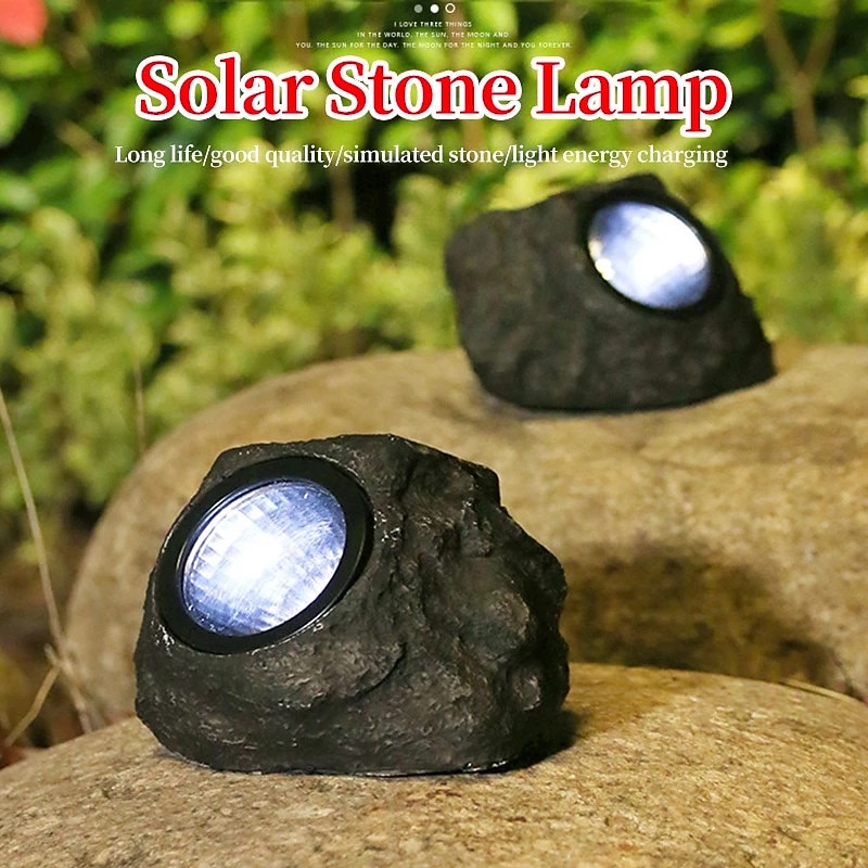 Outdoor Solar Pathway Spot Lights Rock Garden Light Waterproof for Walkway Yard Garland Lighting3