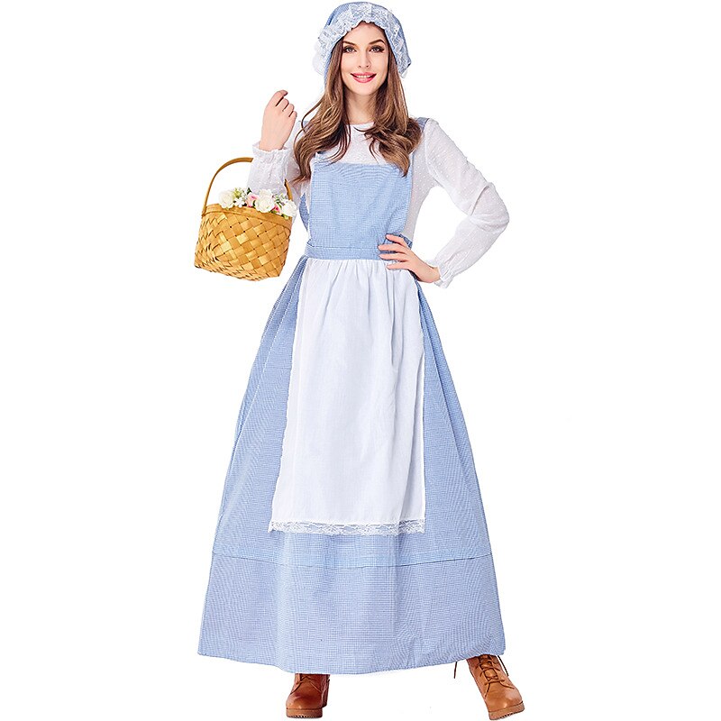 Retro Vintage Medieval 19th Century Outfits Prairie Dress Pioneer Girl Fancy Dress Women's Carnival Masquerade Event / Party Festival Adults Dress Apron Headband2