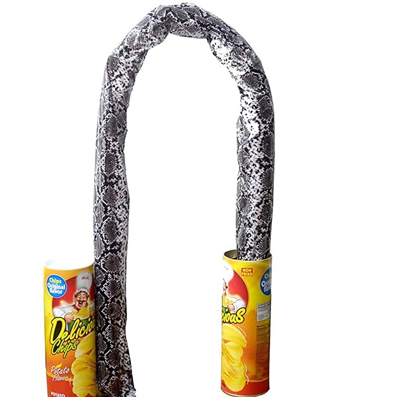 April Fool's Day Gift Tricky Toy Spoof Potato Chip Snake Bouncing Snake Startle Tricky Potato Chip Bucket Snake 2pcs Yellow3