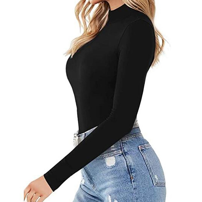 Women's Rash guard Swimsuit Breathable Quick Dry Lightweight Long Sleeve Bodysuit Bathing Suit Swimming Surfing Beach Water Sports Solid Colored Autumn / Fall Spring Summer3