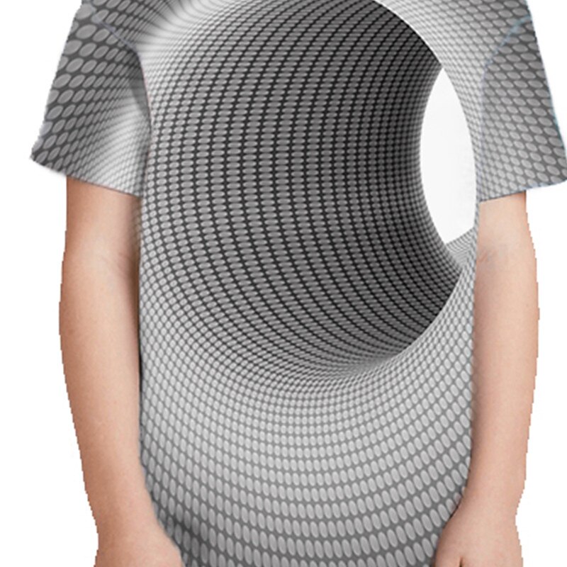 Boys 3D Optical Illusion T shirt Short Sleeve 3D Print Summer Spring Active Sports Fashion Kids 3-12 Years Outdoor Daily Indoor Regular Fit4