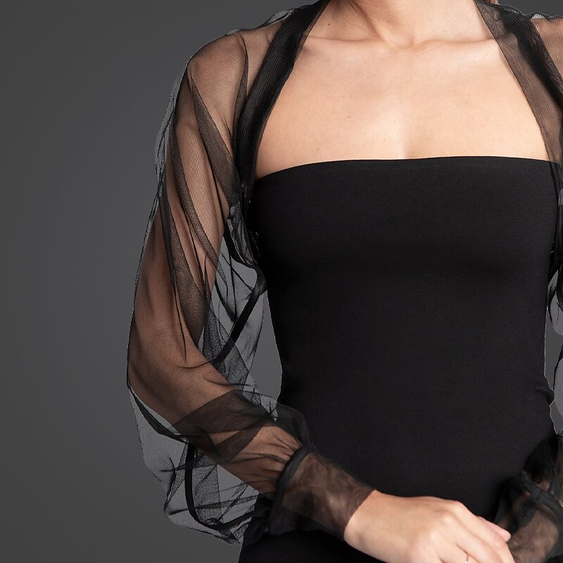 Shawl & Wrap Shawls Women's Wedding Guest Wrap Bolero Pure Sexy Sun Protection Long Sleeve Lace Wedding Wraps With Pure Color For Party Spring & Summer dress to impress4