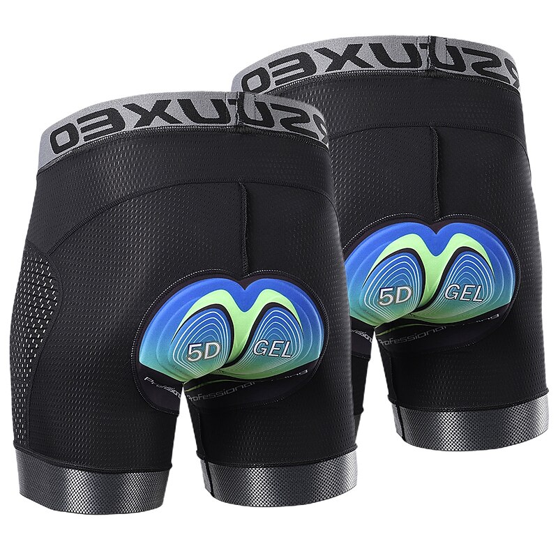 2PCS  Men's  Cycling Underwear Cycling Padded Shorts Bike Padded Shorts / Chamois Mountain Bike MTB Road Bike Cycling Sports Black Grey Quick Dry Moisture Wicking Clothing Apparel Bike Wear3