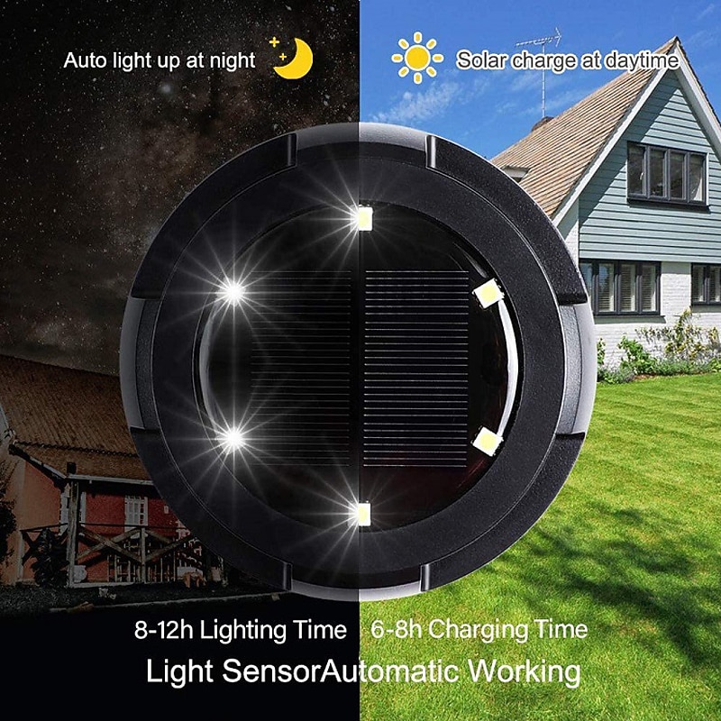 4pcs Solar Lawn Ground Lights Outdoor Waterproof Colorful LED Garden Light Sidewalk Steps Lawn Lighting Landscape Patio Decoration Lamp3