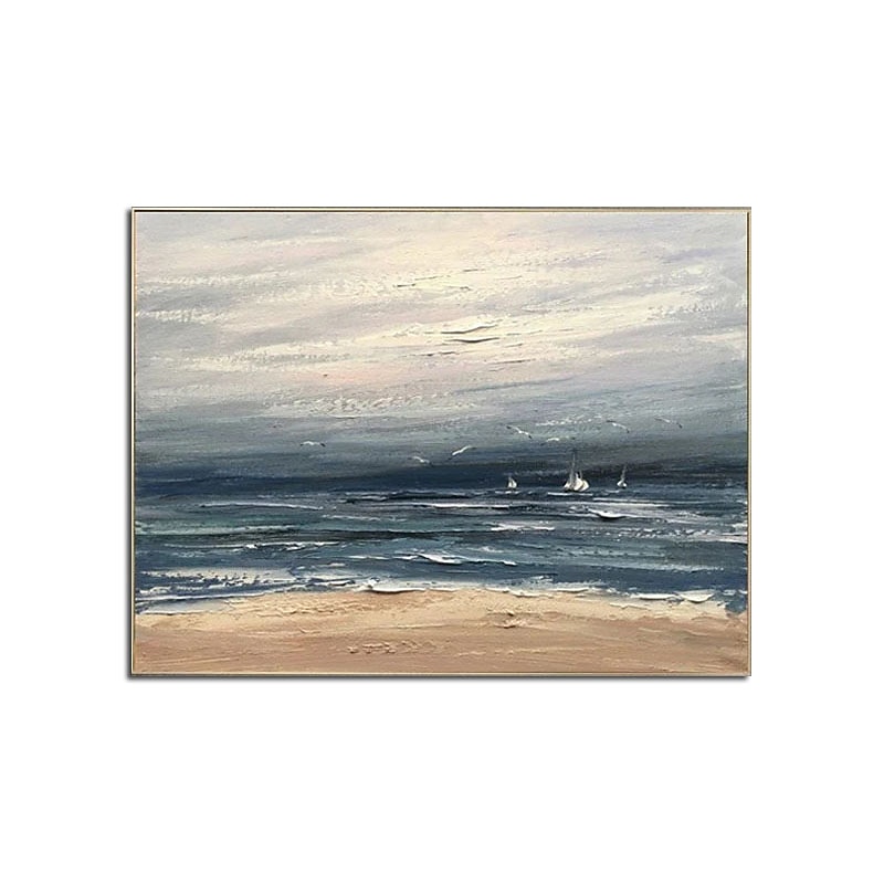 Oil Painting Handmade Hand Painted Wall Art Modern Abstract Beach Seascape Home Decoration Decor Rolled Canvas No Frame Unstretched2