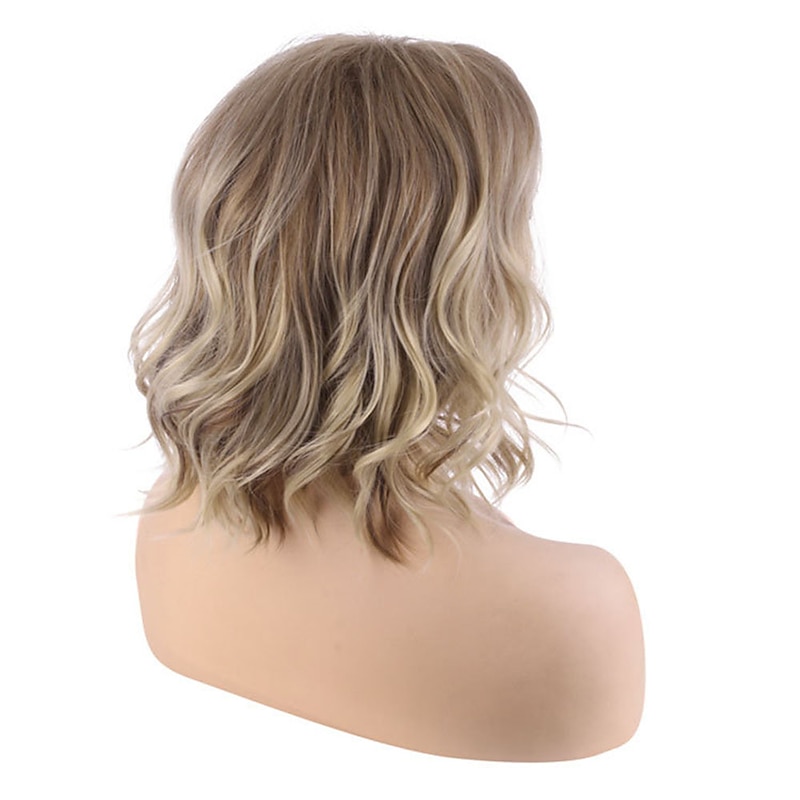 Blonde Wigs for Women Synthetic Wig Curly with Bangs Wig Blonde Short Blonde Synthetic Hair4