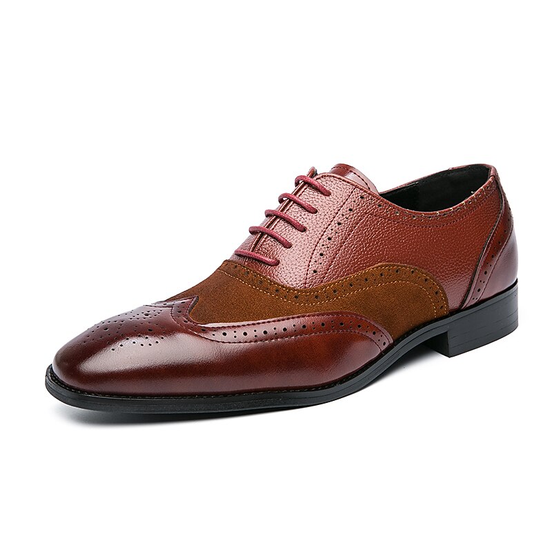 Men's Oxfords Derby Shoes Formal Shoes Brogue Dress Shoes Casual British Daily Party & Evening St. Patrick's Day PU Lace-up Blue Brown Green Spring Fall3