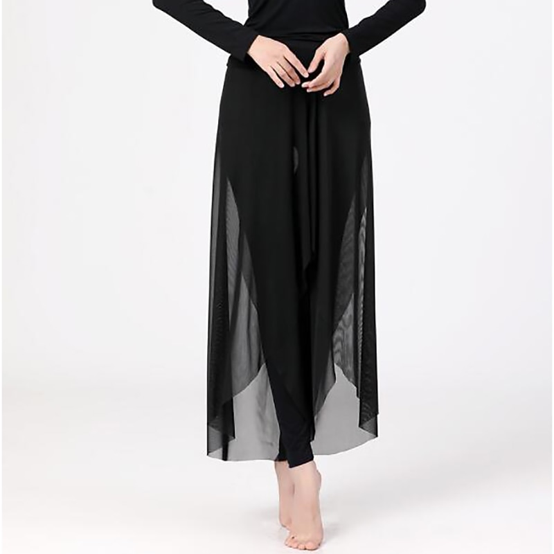 Breathable Women's Pants Casual Activewear Pants Pure Color Splicing Training Performance High Cotton Blend Tulle Adults' Bottoms4