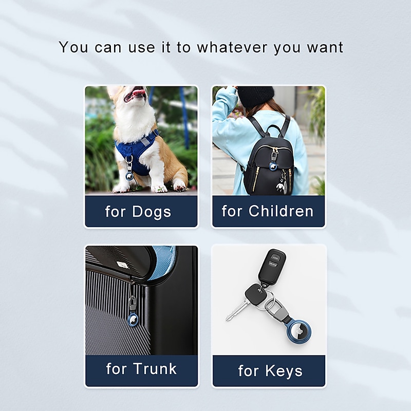 Magnetic Cases For Apple Airtag Bluetooth Locator Tracker Sleeve Anti-Lost Anti-Scratch Metal Protective Cover With Keychain For Airtags4