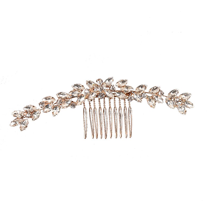 Hair Combs Headdress Headpiece Alloy Wedding Special Occasion Wedding Bridal With Crystals / Rhinestones Headpiece Headwear3