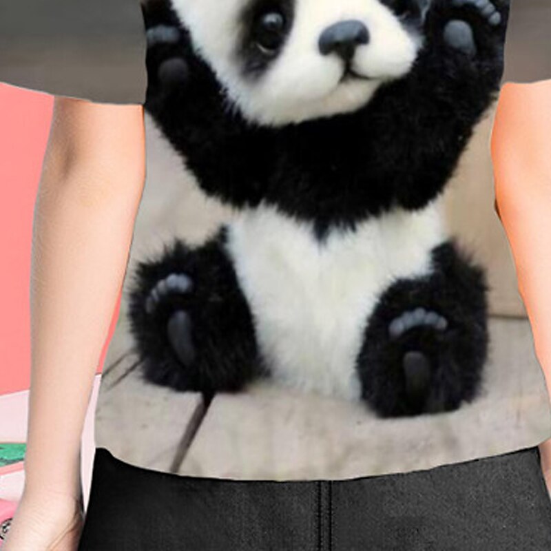 Kids Girls' T shirt Animal Outdoor 3D Print Short Sleeve Active 3-12 Years Spring Black4