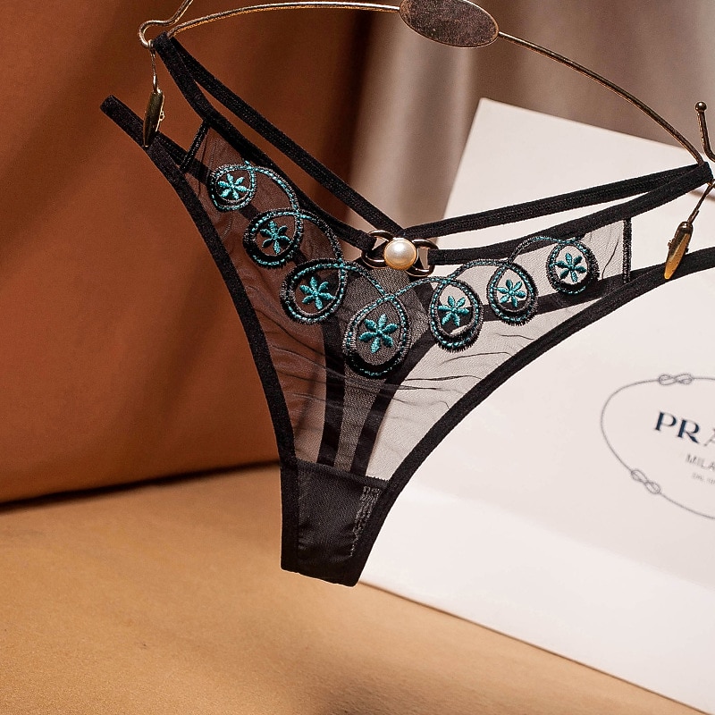 Women's Panties 1 PC Pure Color Fashion Sexy Nylon Mesh Home Outfits