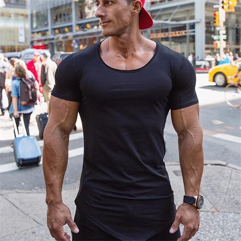 Men's T Shirt Short Sleeve Crew Neck Summer Plain Sports Fashion Lightweight Vacation Casual Holiday Black White Top Tee for Men2