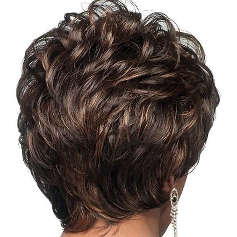 Ladies Wig, Short Fluffy Curly Hair, Natural Heat-Resistant Synthetic Wig, Suitable for Parties, Parties and Daily Use4